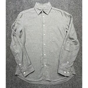 H&M Shirt Mens Small Gray Regular Fit Long Sleeve‎ Button Front 100% Cotton